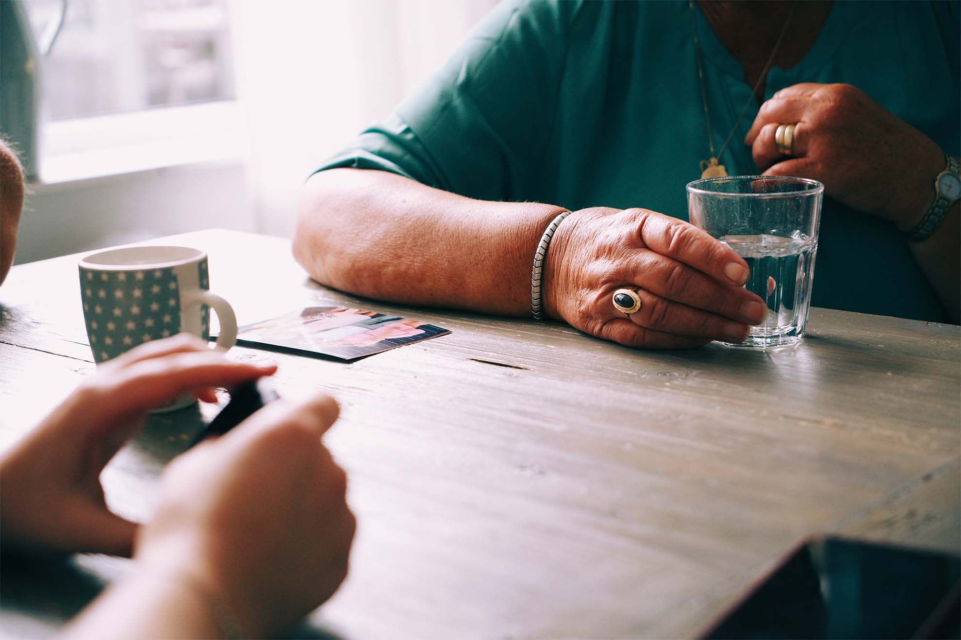 Residents playing cards